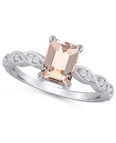 Macy's Amethyst (1-1/5 Ct. T.w.) And White Diamond (1/20 Ct. T.w.) Ring In 10k White Gold In Metallic