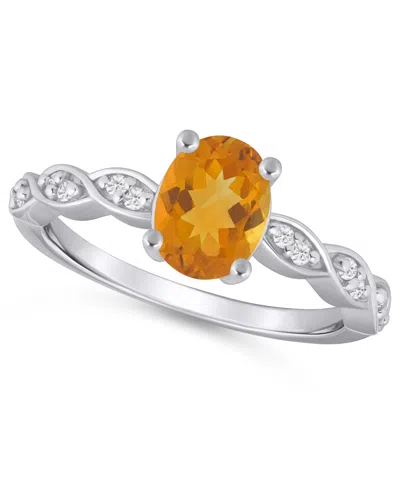 Macy's Amethyst (1-1/5 Ct. T.w.) And White Diamond (1/20 Ct. T.w.) Ring In 10k White Gold In Blue