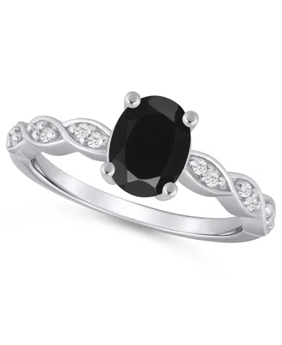Macy's Amethyst (1-1/5 Ct. T.w.) And White Diamond (1/20 Ct. T.w.) Ring In 10k White Gold In Metallic