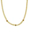 Macy's Amethyst (1-1/5 Ct. T.w.) & White Topaz (1/20 Ct. T.w.) Panther Link 17" Collar Necklace In 14k Gold In Citrine