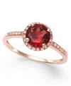 Macy's Amethyst (1-1/6 Ct. T.w.) And Diamond (1/8 Ct. T.w.) Ring In 14k Gold In Garnet