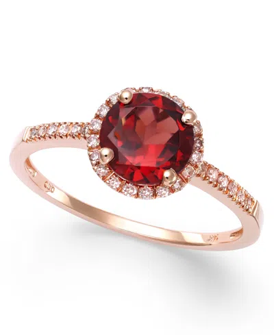 Macy's Amethyst (1-1/6 Ct. T.w.) And Diamond (1/8 Ct. T.w.) Ring In 14k Gold In Garnet