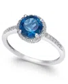 Macy's Amethyst (1-1/6 Ct. T.w.) And Diamond (1/8 Ct. T.w.) Ring In 14k Gold In London Blue Topaz