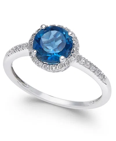 Macy's Amethyst (1-1/6 Ct. T.w.) And Diamond (1/8 Ct. T.w.) Ring In 14k Gold In London Blue Topaz