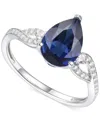 Macy's Amethyst (1-3/4 Ct. T.w.) & Lab-grown White Sapphire (1/6 Ct. T.w.) Twist Ring In 14k Gold-plated St In Sapphire