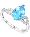Macy's Amethyst (1-3/4 Ct. T.w.) & Lab-grown White Sapphire (1/6 Ct. T.w.) Twist Ring In 14k Gold-plated St In Blue Topaz