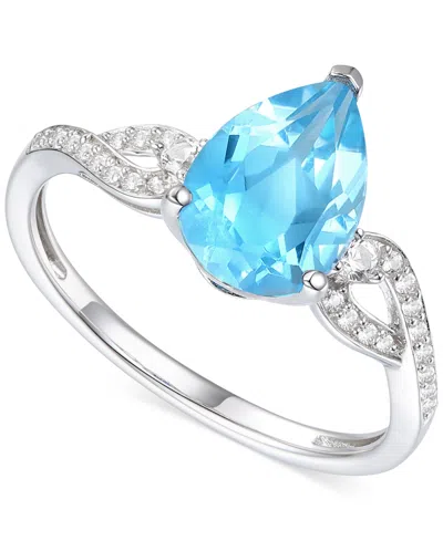 Macy's Amethyst (1-3/4 Ct. T.w.) & Lab-grown White Sapphire (1/6 Ct. T.w.) Twist Ring In 14k Gold-plated St In Blue Topaz