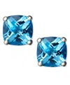 Macy's Amethyst (1-3/4 Ct. T.w.) Cushion Stud Earrings In 14k White Gold (also Available In Peridot, Garnet In Blue