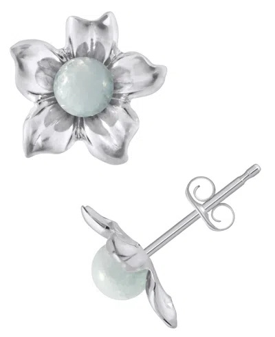 Macy's Amethyst (1-3/8 Ct. T.w.) Hibiscus Flower Stud Earrings In 10k Yellow Gold (also Available In Onyx,  In Silver