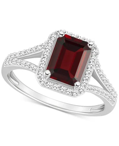 Macy's Amethyst (1-5/8 Ct. T.w.) & Diamond (1/4 Ct. T.w.) Split Shank Ring In Sterling Silver (also In Citr In Garnet
