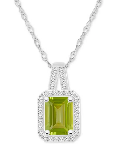 Macy's Amethyst (1-5/8 Ct. T.w.) & Diamond (1/6 Ct. T.w.) Halo 18" Pendant Necklace In Sterling Silver (als In Peridot
