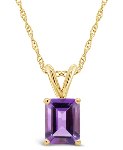 Macy's Amethyst (1-5/8 Ct. T.w.) Pendant Necklace In 14k Yellow Gold