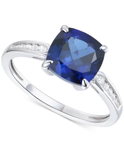 Macy's Amethyst (1-7/8 Ct. T.w.) & Lab-grown White Sapphire (1/10 Ct. T.w.) Cushion Ring In 14k Gold-plated