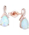 Macy's Amethyst (1-7/8 Ct. T.w.) & Lab-grown White Sapphire (1/10 Ct. T.w.) Pear Swirl Stud Earrings In 14k In Opal