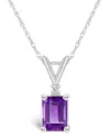 Macy's Amethyst (1 Ct. T.w.) And Diamond Accent Pendant Necklace In 14k Yellow Gold Or 14k White Gold In White Gold