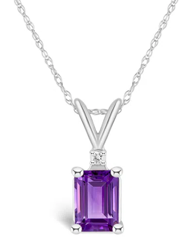 Macy's Amethyst (1 Ct. T.w.) And Diamond Accent Pendant Necklace In 14k Yellow Gold Or 14k White Gold