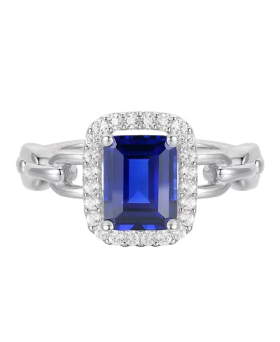 Macy's Amethyst (1-1/2 Ct. T.w.) & Lab Grown White Sapphire (1/4 Ct. T.w.) Ring In 14k Gold Over Sterling S In Blue
