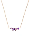 Macy's Amethyst (1/3 Ct. T.w.) & Rose De France Amethyst (1/3 Ct. T.w.) Mixed Cut Cluster 18" Pendant Neckl In Multi-gemstone