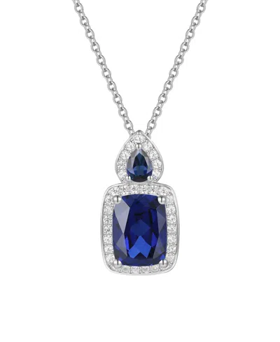 Macy's Amethyst (1-3/8 Ct. T.w.) & Lab Grown White Sapphire (1/5 Ct. T.w.) Pendant Necklace In 14k Gold Ove In Transparent