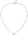 Macy's Amethyst (1/5 Ct. T.w.) & Diamond (1/10 Ct. T.w.) Halo Collar Necklace In Sterling Silver, 17" + 1" In Citrine