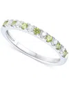 Macy's Amethyst (1/5 Ct. T.w.) & Lab-grown White Sapphire (1/5 Ct. T.w.) Stack Ring In 14k Gold-plated Ster In Peridot