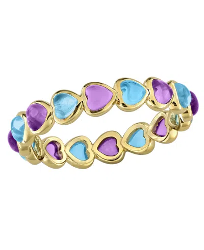 Macy's Amethyst (1-5/8 Ct. T.w.) And Diamond (1/5 Ct. T.w.) Ring In 18k Rose Gold Flash Plated Sterling Sil In Multi