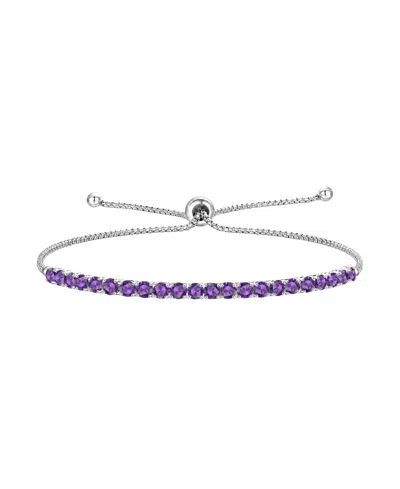 Macy's Amethyst (1-5/8 Ct. T.w.) Bolo Bracelet In Sterling Silver
