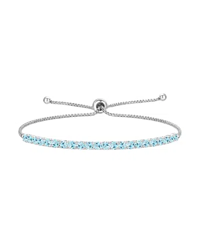 Macy's Amethyst (1-5/8 Ct. T.w.) Bolo Bracelet In Sterling Silver In Blue Topaz