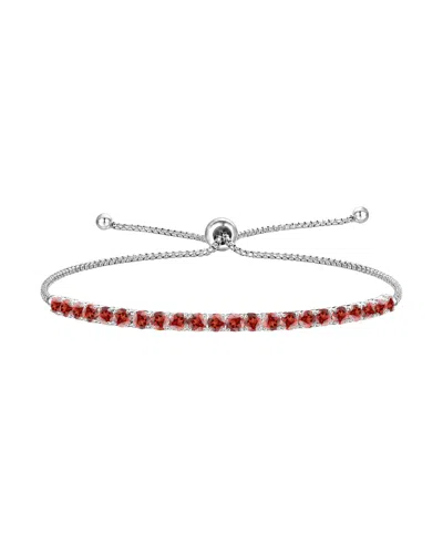 Macy's Amethyst (1-5/8 Ct. T.w.) Bolo Bracelet In Sterling Silver In Garnet