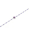 Macy's Amethyst (1/6 Ct. T.w.) & Enamel Bead Link Bracelet In Sterling Silver In Amethyst