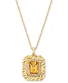 Macy's Amethyst (2-1/5 Ct. T.w.) & White Topaz (1/4 Ct. T.w.) Square Glitter Texture 18" Pendant Necklace I In Citrine