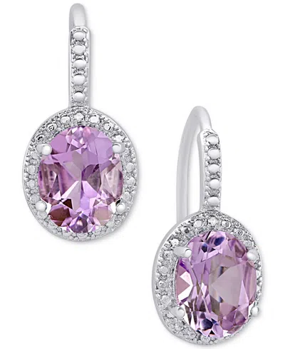 Macy's Amethyst (2-2/5 Ct. T.w.) And Diamond Accent Drop Earrings In Sterling Silver