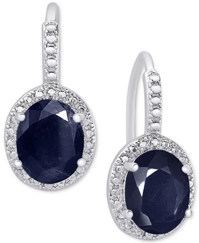 Macy's Amethyst (2-2/5 Ct. T.w.) And Diamond Accent Drop Earrings In Sterling Silver In Sapphire