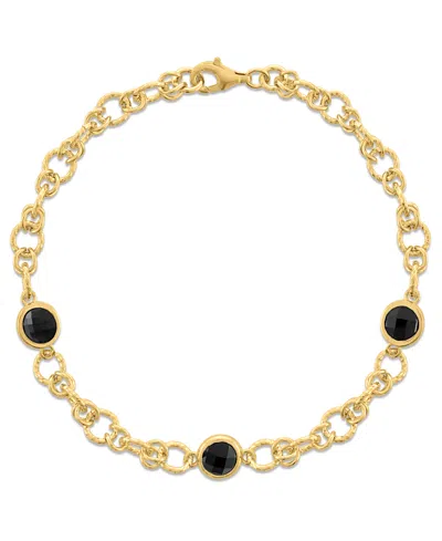 Macy's Amethyst (2-3/8 Ct. T.w.) Station Diamond Cut Circle Bracelet In 14k Gold Over Sterling Silver (also