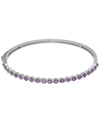 Macy's Amethyst (2.10 Ct. T.w.) Bangle Bracelet In Sterling Silver In Purple