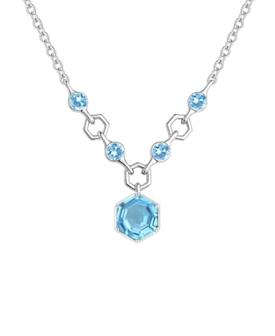 Macy's Amethyst (2.5 Ct. T.w.) Hexagon Pendant Necklace In Sterling Silver (also Available In Multi-stones) In Blue