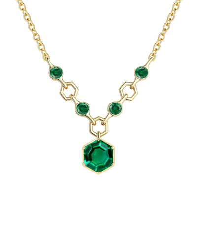 Macy's Amethyst (2.5 Ct. T.w.) Hexagon Pendant Necklace In Sterling Silver (also Available In Multi-stones) In Green