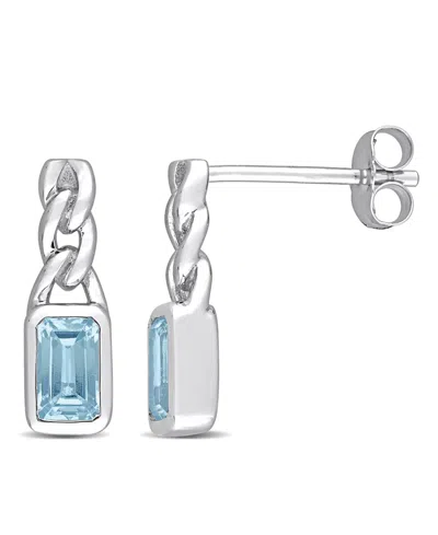 Macy's Amethyst (2/5 Ct. T.w.) Link Drop Earrings In 10k Yellow Gold In Blue Topaz