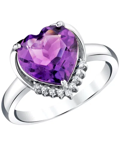 Macy's Amethyst (3-1/3 Ct. T.w.) & Diamond Accent Ring In Sterling Silver In Purple
