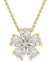 Macy's Amethyst (3-1/4 Ct. T.w.) & Diamond Accent Flower 18" Pendant Necklace In Sterling Silver (also Avai In White