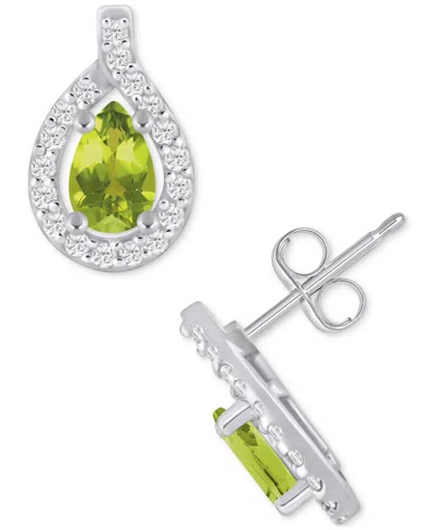 Macy's Amethyst (3/4 Ct. T.w.) & Diamond (1/4 Ct. T.w.) Halo Stud Earrings In 10k White Gold (also Availabl In Metallic