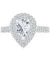 Macy's Amethyst (3/4 Ct. T.w.) & Lab-grown White Sapphire (3/4 Ct. T.w.) Teardrop Halo Birthstone Ring In S In White Topaz