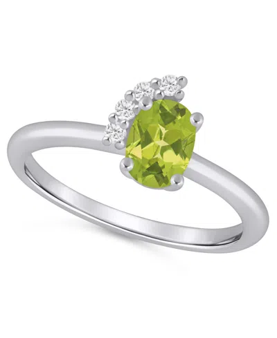 Macy's Amethyst (3/4 Ct. T.w.) And White Diamond (1/20 Ct. T.w.) Ring In 10k White Gold In Metallic