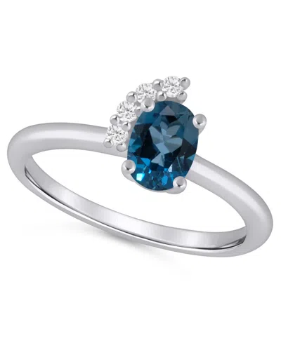 Macy's Amethyst (3/4 Ct. T.w.) And White Diamond (1/20 Ct. T.w.) Ring In 10k White Gold In Metallic