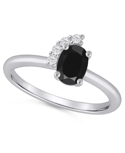 Macy's Amethyst (3/4 Ct. T.w.) And White Diamond (1/20 Ct. T.w.) Ring In 10k White Gold In Metallic