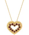 Macy's Amethyst (3/4 Ct. T.w.) Heart Pendant Necklace In 14k Gold Over Sterling Silver, 16" + 2" Extender ( In Garnet