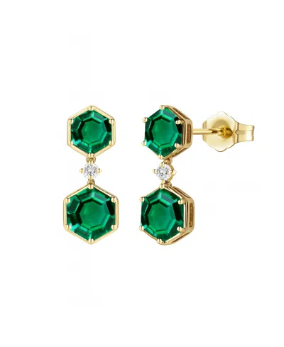 Macy's Amethyst (3.5 Ct. T.w.) And Lab-grown White Sapphire (0.06 Ct. T.w.) Earrings In Sterling Silver (al In Green
