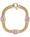 Macy's Amethyst (4-1/2 Ct. T.w.) & White Topaz (7/8 Ct. T.w.) Woven Link Bracelet In 14k Gold-plated Sterli In Amethyst