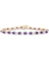 Macy's Amethyst (4 Ct. T.w.) & Diamond (1/2 Ct. T.w.) Bracelet In 14k Yellow Gold