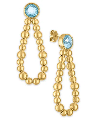 Macy's Amethyst (4 Ct. T.w.) Beaded Loop Drop Earrings In 14k Gold Over Sterling Silver (also Available In 